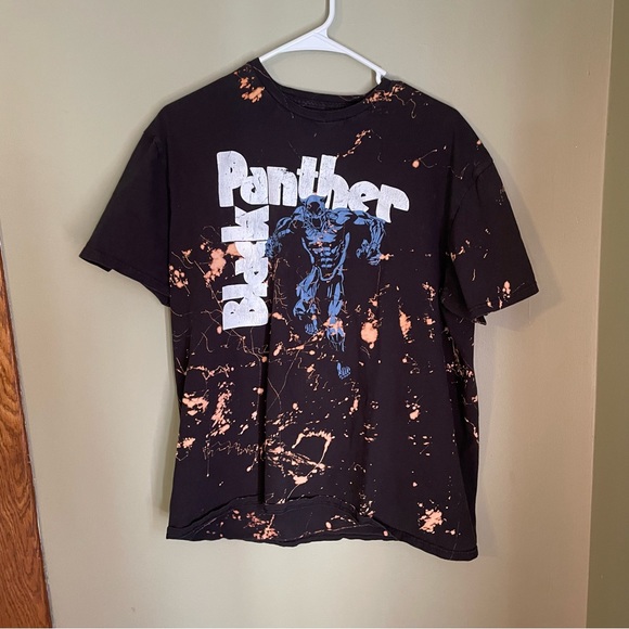 Black panther Marvel bleach dye tshirt mens size XL - Picture 1 of 3